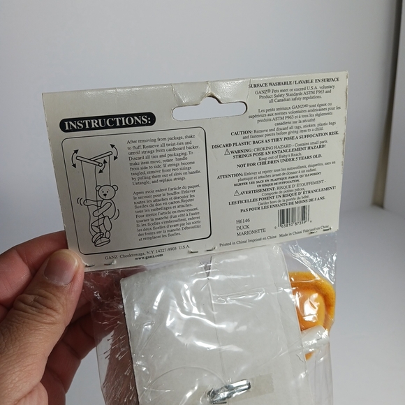 Ganz White Duck Plush Stuffed Animal Marionettes String Puppets - Picture 5 of 8